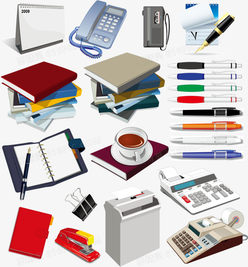 高效办公新选择 精选办公用品PNG素材免费下载